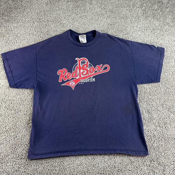VINTAGE Boston Red Sox Shirt Mens Extra Large Blue Red MLB Baseball 2006 Adidas - Picture 2 of 12